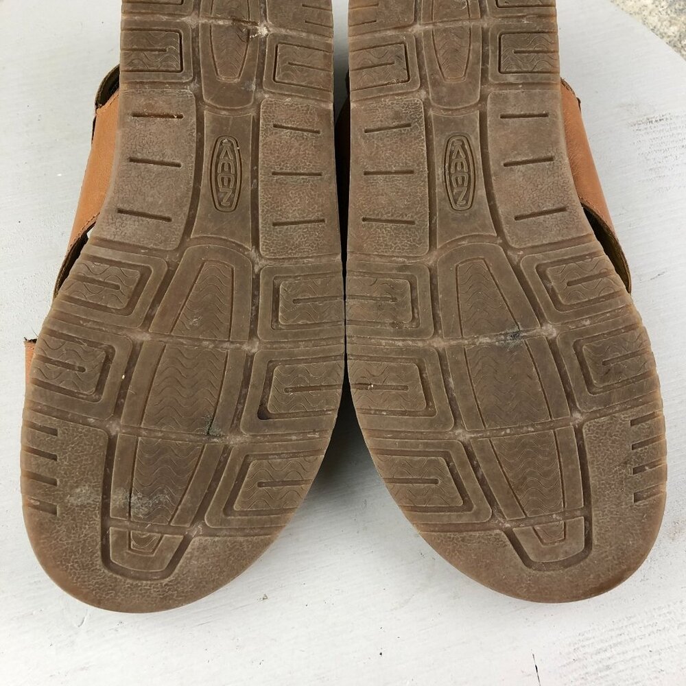 Keen Women's 9 Lana Brown Leather Open Toe Criss Cross Slingback Sandals FAIR - Picture 11 of 14
